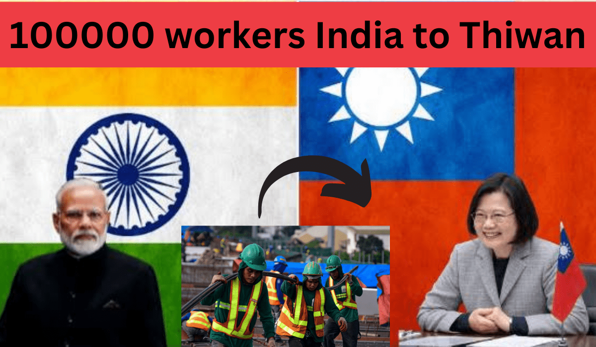 one lack workers india to Thiwan