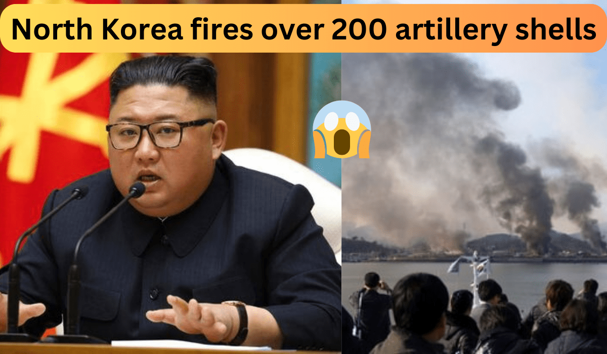 North Korea fires over 200 artillery shells